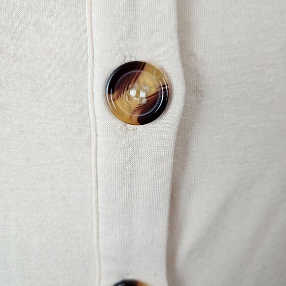 Womens Beige Button-Front Sleeveless A-Line Boho Summer Dress Size Small Casual - Picture 9 of 11